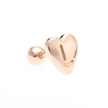 Rose gold heart stud earring featuring engraved letter L with a secure screw-back ball - Letter L-Rose Gold