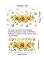 Detailed size guide for sunflower and butterfly wall stickers with assembly dimensions - 30*60cm (1 Pc)