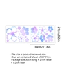 Macro detail of laser iridescent floral wall stickers with size measurements - Luminous Holographic Floral / 21x30cm (Set of 2 Sheets)