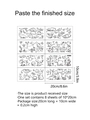 Détail de 8 autocollants muraux dinosaures à colorier DIY montrant les dimensions 10x20cm - Style Coloriage Dinosaure Animal