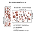 Red flower vine wall decal set with butterflies for living room home wall decor - 30x90cm