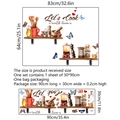Kitchen wall decal set with Let's Cook with love text and cutlery butterfly patterns - 90*30cm