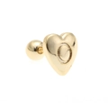 Polished golden heart screw-back earring with minimalist heart shape and smooth metal finish - Letter O-Gold