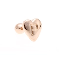 Polished rose gold heart-shaped stud earring with letter P and screw ball back - Letter P-Rose Gold