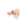 Polished rose gold heart-shaped stud earring featuring an engraved letter Q design - Letter Q-Rose Gold