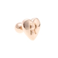 Rose gold heart-shaped stud earring with letter R engraving and screw ball back - Letter R-Rose Gold