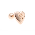 Rose gold heart stud earring featuring engraved letter S and a ball back closure - Letter S-Rose Gold