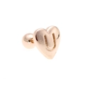 Rose gold heart stud earring with letter U engraving and secure screw-back closure - Letter U-Rose Gold