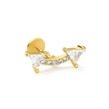 Clou de labret en acier doré avec zircons géométriques sertis pour cartilage - Style Géométrique Triangle (CD00407金色)
