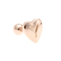 Rose gold heart stud earring with letter Y engraving and spherical screw back - Letter Y-Rose Gold
