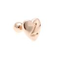 Rose gold heart stud earring featuring engraved letter Z and comfortable ball screw back - Letter Z-Rose Gold
