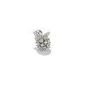 Silver angel wing cartilage stud with sparkling zircon cluster and steel spiral bar - Full Zircon Ball-White K (EGD0458 White K)