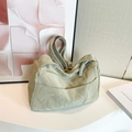 Light green pleated nylon crossbody bag with adjustable strap and casual design - Green