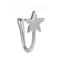 Polished silver star non-piercing nose clip for women with minimalist clip-on design - Star Style - Silver