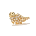 Pendiente de ala en titanio dorado con micro-pavé de circonitas blancas brillantes - Alas de ángel (EGD0540) / Dorado