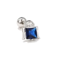 Roboter-Ohrstecker aus Silber mit blauem Zirkon und Schraubverschluss für Damen - Roboter-Stil (EGD0311白K)