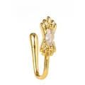 Clip de nez doré en U avec zircon marquise et design en métal ondulé vintage - Style Zircon Marquise (EGJ0193) / Or