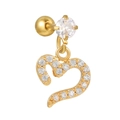 Boucle d'oreille cœur dorée avec micro-pavé de zircone et fermoir à vis sécurisé - Style Cœur Doré (EGD1136 Or)