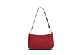 Borsa a spalla rossa in pelle PU con eleganti dettagli in metallo dorato lucido - Borgogna