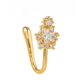 U-shaped 18k gold plated non-piercing nose clip with star-shaped zircon stones - Star Burst Style (EGJ0208) / Gold