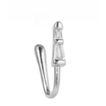 Silver U-shaped non-piercing nose clip with two rectangular clear zircon stones - Stepped Zirconia Style (EGJ0240) / Silver