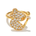 Golden 18K gold plated ear cuff with squirrel design and white zircon micro-pave - Animal Design (EGJ0021) / Animal Shape Gold Tone (EGJ0021)