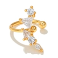18K gold-plated ear cuff with sparkling geometric cubic zirconia in various cuts - Geometric Cluster Gold Tone (EGJ0022)