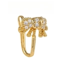 Gold-plated U-shaped non-pierced nose clip with sparkling zircon butterfly bow design - Bow Style (EGJ0202 Gold)
