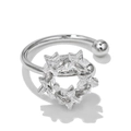 Minimalist silver ear cuff featuring a delicate wreath of star-shaped zircon stones - Star Wreath Silver Tone (EGJ0026)