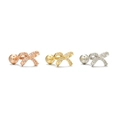 Elegant 18k bow tassel stud earrings in rose gold, gold, and silver finishes with cubic zirconia - Bowknot Style (EGD1572) / Gold