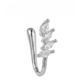 Silver non-piercing U-shaped nose clip with four marquise-cut marquise zircons - Marquise Zirconia Style (EGJ0213 White K)