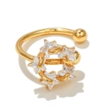 Minimalist 18K gold plated ear cuff with five sparkling clear star zircon stones - Star Wreath Gold Tone (EGJ0026)