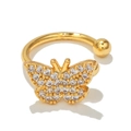 Exquisite 18K gold butterfly ear cuff with sparkling crystals in C-shaped design - Butterfly Shape Gold Tone (EGJ0027)
