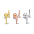 Orecchini a perno a forma di fulmine in oro, argento e oro rosa con zirconi - Stile Fulmine (EGD1754) / Oro