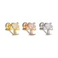 Three-color set of heart-shaped zircon screw back earrings in gold, rose gold and silver - Heart Zirconia Style (EGD1773)