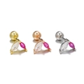Leaf-shaped ear studs in gold, rose gold, and silver finish with marquise zircon stones - Leaf Style (EGD1829)