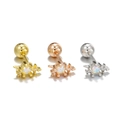 Oorknopjes in goud, roségoud en zilver met witte opaal en sprankelende zirkoniasteen - Opaal Vleugel Stijl (EGD1051) / Goud
