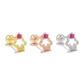 Starry sky stud earrings in gold, silver and rose gold with red gemstones - Hollow Irregular Style (EGD1846)