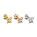 Vlinder oorknopjes set in goud, roségoud en zilver met schitterende zirkonia steentjes - Zirkoon Vlinder Stijl (EGD1208) / Goud