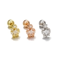 Star-shaped stud earrings in gold, silver and rose gold with zircon inlay - Star Cluster Style (EGD1584) / Gold