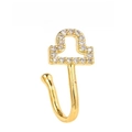 Goldenes Waage-Sternzeichen-Nasenring mit Zirkonia-Besatz und U-förmigem Design - Waage Stil (EGJ0260)