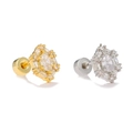 Funkelnde Schneeflocken-Ohrstecker mit Zirkonia-Cluster in Gold und Silber - Sechseckiger Schneeflockenstil (EGD2696) / Gold