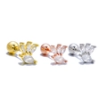 Three-piece set of crown-shaped stud earrings in gold, silver and rose gold with zircon - Marquise Crown Style (EGD1713) / Gold