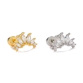Boucles d'oreilles cartilage en zircone étoile or et argent avec fermoir à vis - Couronne Rayonnante (EGD2096) / Pièce Unique / Or