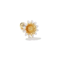 Gänseblümchen-Ohrstecker aus Edelstahl mit weißer Emaille und Schraubverschluss-Kugel - Weiß 18k (EGD0203)
