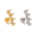 Funkelnde Schmetterling Ohrstecker mit Zirkonia Steinen in Gold und Silber Finish - Gepflasterter Mondstil (EGD2347) / Gold