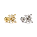 Sparkling snowflake stud earrings in gold and silver finishes with zirconia crystals - Snowflake Style (EGD2370) / Gold