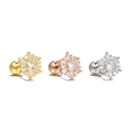 Boucles d'oreilles avion en acier inoxydable en or, or rose et argent de luxe - Style Soleil (EGD2394) / Or