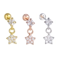 Boucles d'oreilles avion et étoile en finitions or, or rose et argent - Or