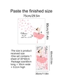Detail showing ballet girl wall sticker layout size 30x60cm and final 75x80cm dimensions - Ballet Girl Pattern